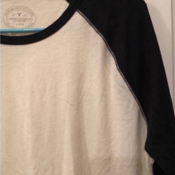 Black and White Raglan Sleeve Men's Shirt - Picture 2 of 4